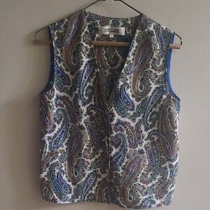 Diane von Furstenberg Silk Paisley Print Crop Top Sz XS
